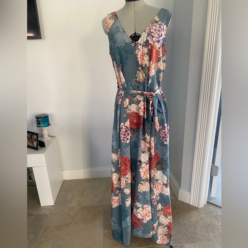 Johnny Was Jade Geles Silk Floral V Neck Midi Dress Size XS